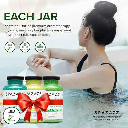 RX Therapy Spa and Hot Tub Aromatherapy Scented Relaxation Bath Salt Crystals - Mind Body and Soul Bundle Gift Set (19 Oz) Includes 5 Point Full Body Massage Tool & Hot Cold Towel (19OZ 3 Pack)