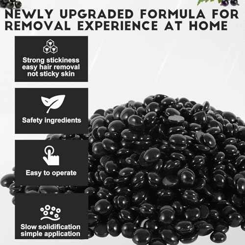 2.5 lb Bulk Sensitive Skin Wax Beads for Hair Removal, Waxing Beads for Coarse and Fine Hair, Gentle Formula for Body Brazilian Waxing, Bikini Face Leg Underarm Back Chest, Includes 20 Sticks