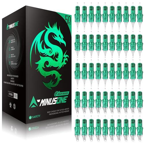 A-minusone 50Pcs Mixed Size Tattoo Needles 5Pcs each of #10 5RL, 7RL, 9RL, 15RM, 21RM, 15M1, 21M1 - #12 5RS, 7RS, 9RS Assorted Disposable Tattoo Cartridge Needle Sterilization & Safety for Tattoo Pen