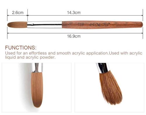 Rolabling 1pc 10#Kolinsky Sable Nail Brush with 1pc 16# Kolinsky Sable Nail Brush Set