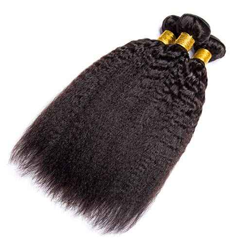 Yaki Straight Bundles Human Hair Kinky/Yaki Bundles 20 20 20 Inch Brazilian Virgin Remy Hair Extensions Kinky Straight Human Hair Bundle For Black Women 3Pcs/Set
