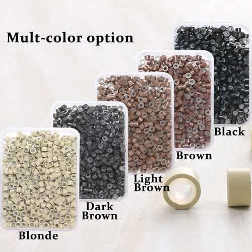 2500pcs 4mm Hair Tinsel Extentions Beads, Silicone Lined Micro Rings Links,Hair Fairy Beads for Hair Extensions,Multi-colored