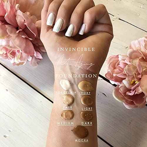 MIRABELLA - Invincible for All HD Liquid Foundation, Moisturizing Face Products for All Skin Types, Full-Coverage Lightweight Foundation Makeup, Moisturizing & Hydrating Beauty Care, Dark V