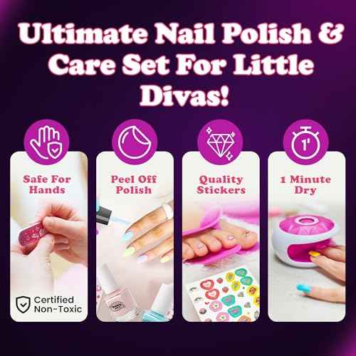 Glow in Dark Kids Spa Day Kit for Girls, 42+ Pieces Waterfall Foot Spa Toys, Nail Spa Kit, Pedicure Manicure Accessories, Perfect Spa Kit for Girls Ages 6 7 8 9 10 11 12, Fun Birthday, Christmas Gifts