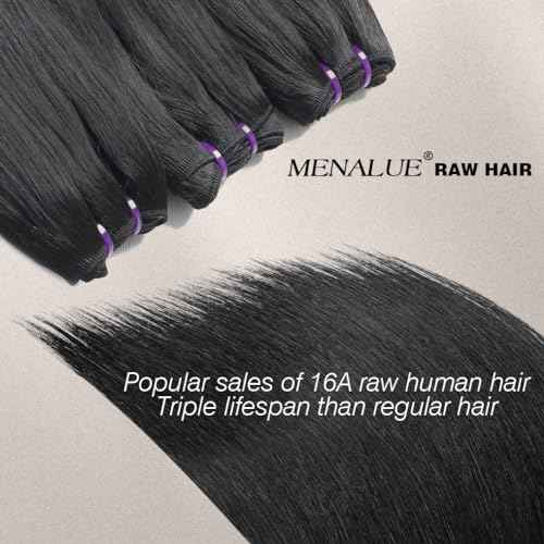 16A Straight Bundles Human Hair 16 18 20 Inch 100% Unprocessed Raw Vietnamese Human Hair Bundles Straight Weave 3 Bundles Remy Virgin Hair Bundles Deals Natural Black Color