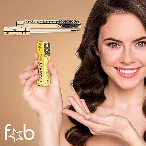 Fab Lash and Brow Boom - The Ultimate Lash and Brow Growth Serum - Lash Serum for Thicker, Longer & Fuller Lashes and Brows - Infused with Castor Oil, Biotin & Eyelash Primer for Healthy Hair Growth