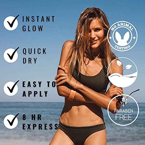 Sun Laboratories By Giesee Ultra Dark Self Tanning Lotion 32 oz - Organic Sunless Tanning Lotion, Extra Dark Self Tanner, Natural Self Tanning Lotion for Face & Body, Instant Tan Glow Beauty