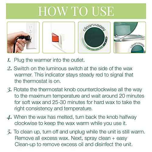 Clean + Easy Deluxe Wax Warmer ? Thermostatically Controlled Hair Removal Wax Heater for Salon & Home Use, with No-Mess Scraper Bar, 120V