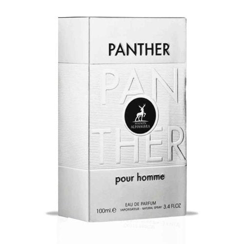 Maison Alhambra Panther Pour Homme Eau De Parfum Spray 100ML (3.4 OZ) Long Lasting Arabian Perfume For Men - Premium Perfume Men Fresh, Citrusy & Spicy Fragrance with Vanilla, Vetiver & Lavender Notes