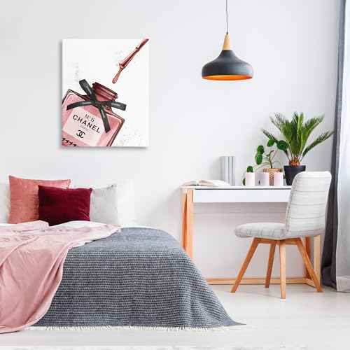 Stupell Industries Makeup Nail Polish Brush Drip Pink Fashion Design Canvas Wall Art, Multi-Color