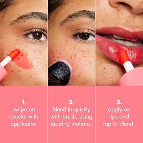 e.l.f. Sheer For It Blush Tint, Multi-Use, Long-Lasting Lip & Cheek Makeup, Creates A Natural Flush Finish, Vegan & Cruelty-Free, Cherry Cola