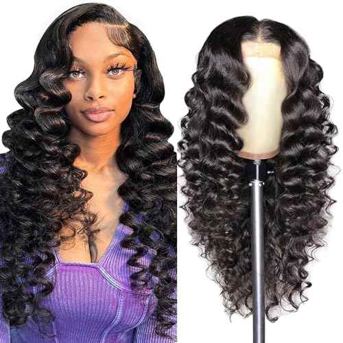 Deep Wave Lace Front Wigs Human Hair 13x4 HD Lace Frontal Wigs for Black Women 200 Density Glueless Wigs Pre Plucked with Baby Hair 26 Inch