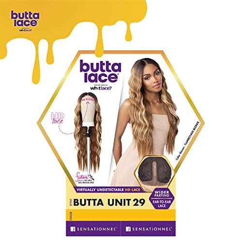 Sensationnel Butta Lace Wigs - Unit 29 Extra Wide 5 Inch Deep Parting Synthetic Preplucked Hairline Glueless Lacefront (FLAMBOYAGEBLONDE)