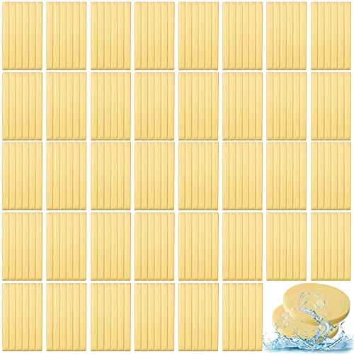 Foaincore 600 Pieces Compressed Facial Sponge Round Facial Sponge for Estheticians Face Sponges for Cleansing Face Wash Pads Disposable Sponges for Women Spa Exfoliating Cleansing(Yellow)