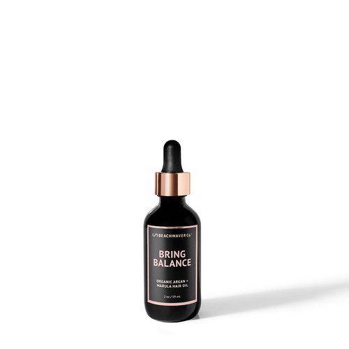 The Beachwaver Co. Bring Balance Organic Argan & Marula Hair Oil (2 Oz) | Vegan, Fragrance-Free Hair Oil Treatment | Only 5 Ingredients: Marula, Jojoba, Black Cumin, Sunflower & Argan Oils