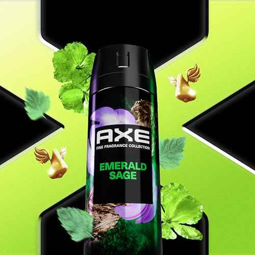 AXE Fine Fragrance Body Spray Variety Pack 4 Pack Everyday Essentials - Emerald Sage, Aqua Bergamot, Purple Patchouli, Pure Coconut Aluminum Free 4 oz