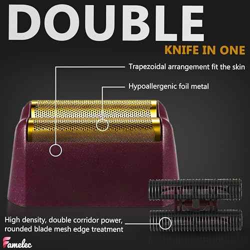 2 Pack for Wahl Shaver Foil Replacement Professional 5 Star Series Finale Shaver, Fit for Foil Cutter Bar Assembly Gold Super Close Shaving Models 7031-100 7043-100 7031-200