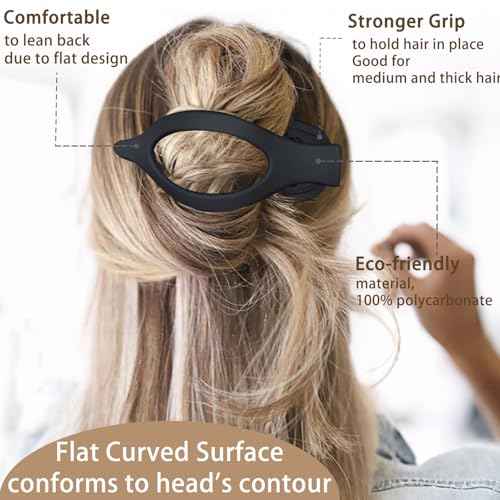 6 Pack Flat Hair Claw Clips for Women Duck Billed French Lay Down Hair Barrettes Accessories 100% Polycarbonate Matte Neutral Color