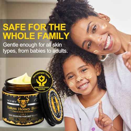Marianp Beef Tallow for Skin, Tallow and Honey Balm, Organic Grass-Fed Beef Tallow & Raw Wild Honey Blend for Skin Care, Moisturizer Hydrates and Nourishes for Face and Body, Natural Lotion, 4.2 oz