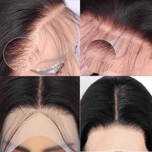 Skin Straight 13x4 Lace Front Wigs Human Hair with Baby Hair for Women Straight HD Transparent Lace Frontal Wigs Human Hair Pre Plucked Glueless Wigs Natural Black Color 22 Inch 180 Density