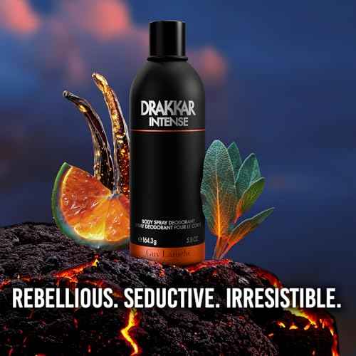 Guy Laroche Drakkar Intense, Seductive & irresistible Body Spray, Ambery fougere fragrance, Long Lasting Mens Cologne, Body Spray for Men 5.8 Fl.Oz