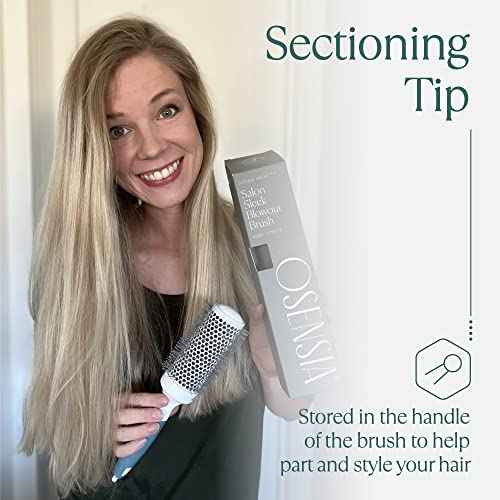 Professional Blow Drying Brush Set - Ceramic Ionic Thermal Brushes for Styling Wet Hair, 3 Round Brushes with Travel Bag for Women