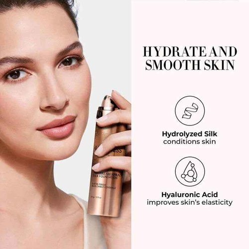 LUMINESS Face Time All In One Makeup Kit - Includes Face Palette, Airbrush Foundation, and Makeup Brush - Long-Wearing, Silky, Soft, Easy to Blend, 3-PC Make Up Set (03 - Light Medium)