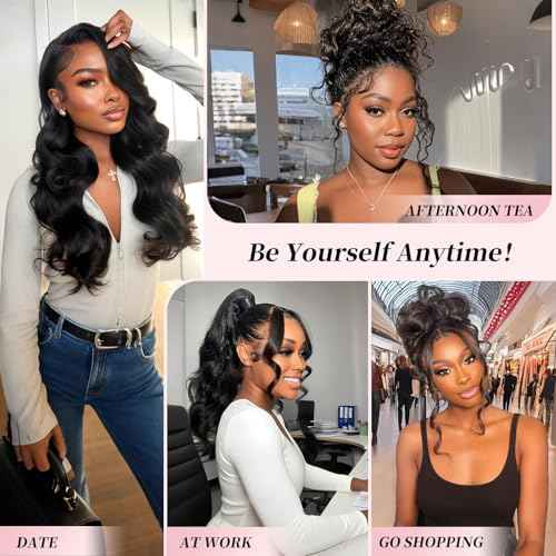 Hidden Strap Drawstring Wig 360 Lace Front Glueless Wigs Human Hair Pre Plucked Pre Cut 200 Density Glueless Body Wave Frontal 360 Full Lace Human Hair Wigs HD Lace Front Wigs 20 Inch
