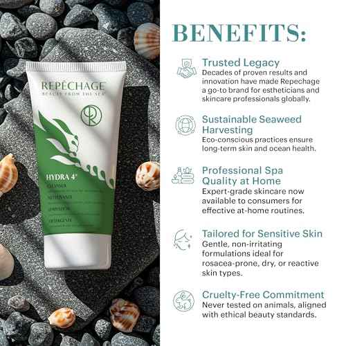 Repechage Hydra 4 Cleanser with Seaweed Extracts for Sensitive Skin - Daily Hydrating Gentle Cleanser, Removes Waterproof Makeup, Exfoliating Lactic Acid, Balances and Moisturizes Skin, 6 oz.