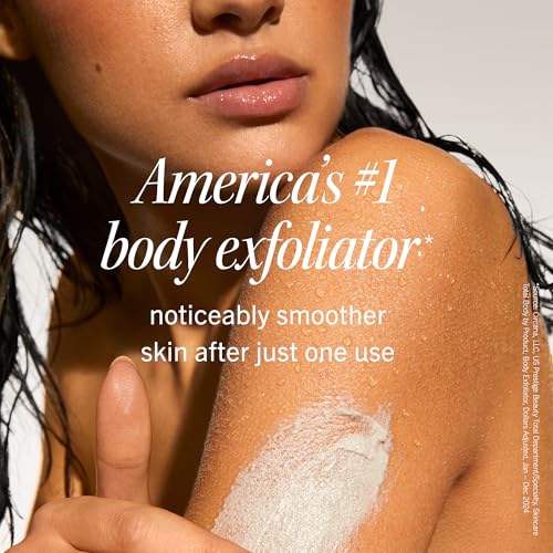 First Aid Beauty - KP Bump Eraser Body Scrub with 10% AHA, Keratosis Pilaris Exfoliator with Glycolic and Lactic acids, Helps Reduce Chicken Skin Bumps, Safe for Sensitive Skin, Strawberry Scent, 8 oz