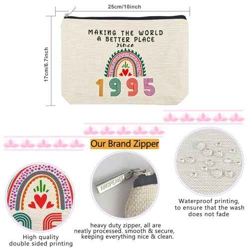 ancpeany 30th Birthday Gifts for Her Makeup Bags, 30th Birthday Decorations for Women, 1995 Anniversary 30 Year Old Gift Ideas for Wife, Sister, Best Friend Female, Mothers Day Cosmetic Travel Bag