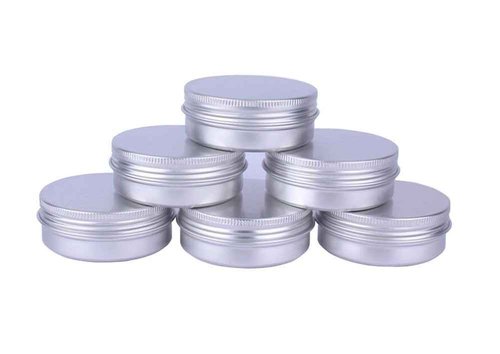 12PCS 60ML/Gram 2oz Silver Aluminum Cosmetic Sample Packing Tins Cases with Screw Lids Round Storage Jar Containers for Lip Balm DIY Salves Candles Eye Shadow Powder and Tea