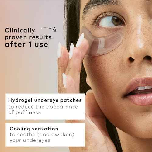 The Good Patch De-Puff Cooling Hydrogel Under Eye Patches for Puffy Eyes and Under Eye Bags, Made with Caffeine, Aloe Vera, Gotu Kola, Clinically Proven (18 Total Patch Sets)