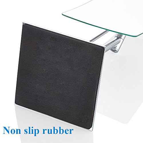 Table Standing Rectangular Vanity Makeup Mirror with 3X Magnification, High Adjustable, Made of 304 Stainless Steel, for Hotel Bathroom Polished Chrome