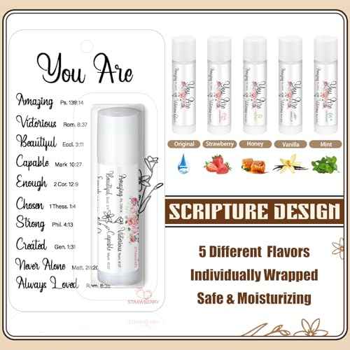 15 Pack Christmas Christian Gifts Bulk for Women Men Religious Lip Balms Bulk Church Party Favors Christmas Party Gifts Stocking Stuffers Bible Verse Study Supplies for Employee Staff Coworkers