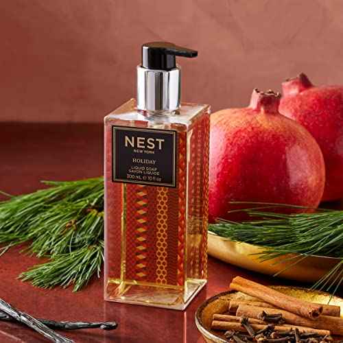 NEST New York Liquid Soap, Holiday - 10 fl oz - Cleanses & Nourishes Skin - Approx. 300 Pumps Per Bottle - Gluten Free & Cruelty Free