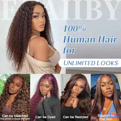 Chocolate Brown Bundles Human Hair 12 14 16 Inch Brazilian Color 4 Deep Wave Bundles Human Hair Unprocessed Breezy Wave Virgin Hair for Black Women with Silky Texture & Quick Weave