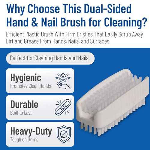SPARTA 3623900 Plastic Hand Brush, Nail Brush With Polypropylene Bristles For Kitchens, Homes, Restaurants, 3.5 Inches, White, (Pack of 24)