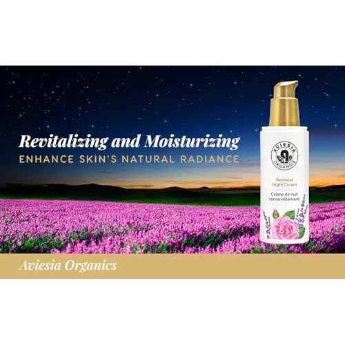 Aviesia Organics Renewal Night Cream - USDA Certified- NO Alcohol. NO Parabens. NO Artificial Fragrance. Deep Moisturizer for Hydrating.Repairing.Replumping .Perfect for dry skin (60ML)