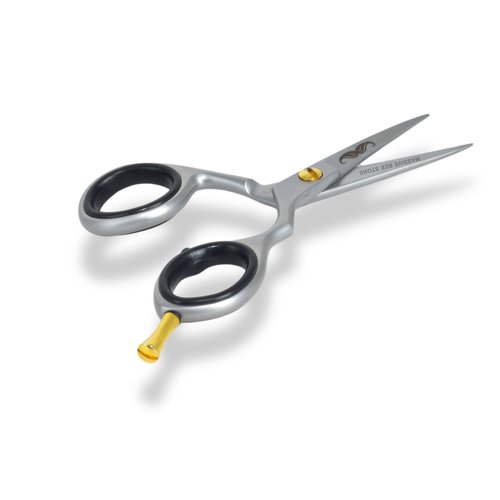 Massive Bee Store Rounded-Tip Trimming Scissors for Men – Stainless Steel High Carbon Beard, Mustache, and Ear Hair Grooming Scissor (Silver-Pointy-Tip)