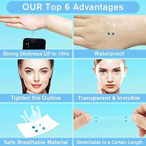 Neck Tape Lifting Invisible,Face Tape Lifting Invisible,156pcs Face Lift Tape,Neck Lift Tape Instant Facelift Tape Face Lifter Tape Facial Tape for Sagging Skin Double chin Jowls Eyes Woman Makeup