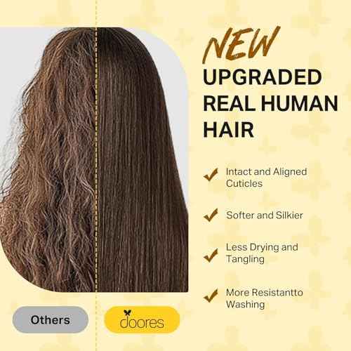 DOORES Tape in Hair Extensions Human Hair, Dark Brown 18 Inch 50g 10pcs, Wide Tape in Extensions Real Remy Invisible Seamless Tape-ins Silky Straight Skin Weft Folding Wear