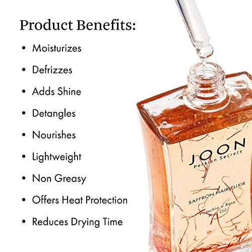 Joon Saffron Hair Elixir Pistachio + Rose Hair Oil, 3.11 Fl. Oz.
