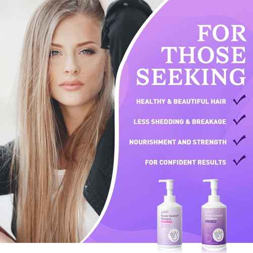 Dandruff Shampoo And Conditioner Set for Women & Men,Deep Cleanser - Purple Dandruff and Dry Itchy Scalp - Therapeutic Grade - Helps Promote Hair Growth - 16.9 Fl Oz