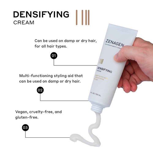 ZENAGEN Densifying Leave-In Cream | Thickening Smoother + Polisher, Enhances Hair Density, Strengthens & Hydrates, Smooths & Reduces Frizz, Plant-Based, Vegan, All Hair Types, 4 oz