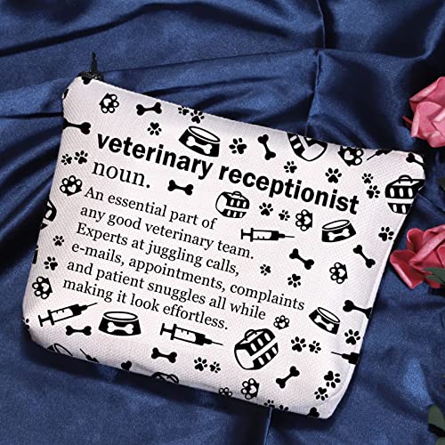 POFULL Veterinary Gift Vet Receptionist Definition Cosmetic Bag Vet Clinic Gift (Black Veterinary Receptionist Bag)