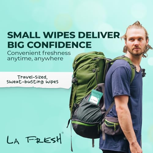 LA Fresh Antiperspirant Wipes, Body Deodorant Wipes for Women and Men, Pack of 3 10-count Pouches (30-count)