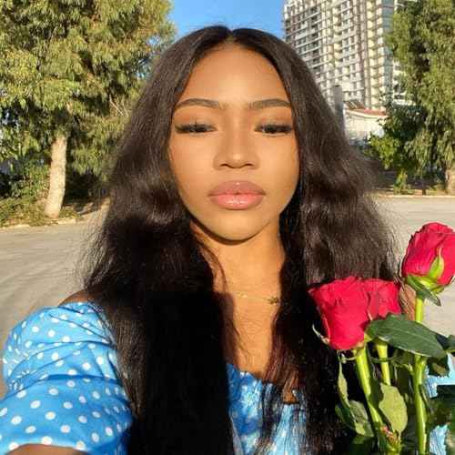 EMOL U Part Human Hair Wig Body Wave 24 Inches Upart Wig for Black Women Long Wavy Brazilian Remy Human Hair Glueless Wigs Natural Black Breathable No Sew In Beginner Friendly