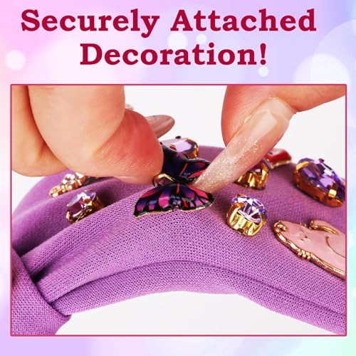 Music Headbands for Women, Singer Fans Gift Guitar Red Lip Rhinestone Wide Jeweled Knotted Headband, Crystal Beaded Jeweled Knot Embellished Headband Hair Accessories Concert Birthday Gift - Purple