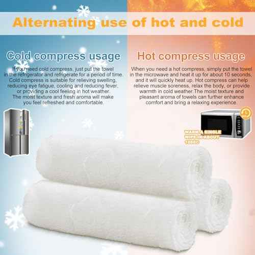 Moist Cotton Towel Bulk Moist Towelettes Individually Wrapped 8.7" x 8.7",White Towel Services,Refreshment Pre Moistened Towels Lavender,Lemon,Mint and Unscented for Sport Party Spa (pack of 40)